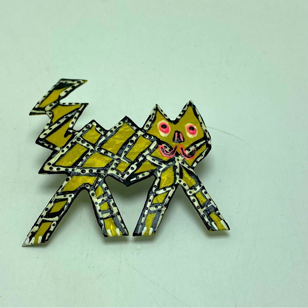 Pluto Hand Made Tin Cat Pin